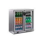 image of BK Resources SSBB-2G-36 36" Back Bar Cooler, 2‑Glass Slimline Door, Stainless, R290, 33‑41°F