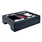 image of Cambro LCDCH10110 3‑Section Plastic Holder, Black, 16"W x 20"D x 4‑13/16"H, Fits 1000LCD, NSF