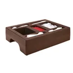 image of Cambro LCDCH10131 Condiment Holder - 3-Section Plastic 16"W x 20"D x 4-13/16"H, Dark Brown, NSF