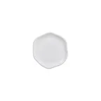 image of GET PA1101891512 Hexagonal Porcelain Plate, 6.4" Dia x .600" H, Corona Finish - 1 Dozen