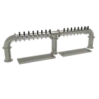 image of Glastender PB-16-MF Pipe‑Bridge Draft Tower, Countertop Air‑Cooled, 16 SS Faucets, 3×4" Mirror Drain
