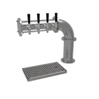 image of Glastender PC-4-SS Cantilever Draft Tower, Air‑Cooled, 4" Stainless Column, 4 Faucets, Drain Pan