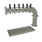 image of Glastender PC-6-MF Pipe Draft Tower Air‑Cooled, Countertop, 1 4" Column, Stainless Steel, Six Faucets