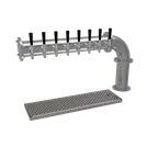 image of Glastender PC-8-SS Draft Tower, Air‑Cooled, 8 SS Faucets, 1 4" Column, Drain, Countertop, SS Build