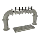 image of Glastender PP-6-MF Pass-Thru Tower, Countertop, Air-Cooled, 6 Steel Faucets, 2 4" Columns, Drain Pan