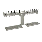 image of Glastender PT-12-MF Draft Tower Ctr Air‑Cooled 12 Steel Faucets 4" Mirror Finish Column Drain Pan