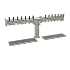 image of Glastender PT-14-MF Tap Tower, Counter, Air‑Cooled, 14 Steel Faucets, 4" Column, Mirror Drain Pan