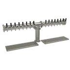 image of Glastender PT-16-MF Draft Tower, Air-Cooled, 1×4" SS Column, 16 Stainless Faucets, Drain Pan