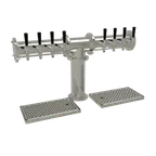 image of Glastender PT-8-MF Tee Draft Tower, Countertop, 1 4" Stainless Steel Column, 8 Faucets, Drain Pan