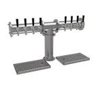 image of Glastender PT-8-SS Tee Draft Tower, Counter, Air‑Cooled, 4" Column, 8 Stainless Faucets, Drain Pan
