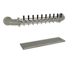 image of Glastender PW-10-MF Wall Draft Tower, Air‑Cooled, 10 Stainless Steel Faucets, Perforated Drain Pan