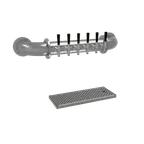 image of Glastender PW-6-SS Draft Tower – Wall‑Mount, Air‑Cooled, 6 SS Faucets, Drain Pan, Removable Insert