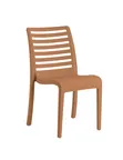 image of Grosfillex UT944008 Astoria Stacking Sidechair, 20.9"W x 23.4"D x 34.7"H, Polypropylene, Teakwood Finish
