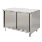image of GSW USA CTD-2460S Cabinet Base with Sliding Doors Work Table with Mid-Shelf, 60"W x 24"D