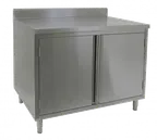 image of GSW USA CTD-P3036H 36" Cabinet Base Hinged Doors Work Table with Mid-Shelf & Backsplash
