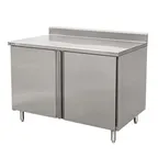 image of GSW USA CTD-P3072H 72" Cabinet Base Hinged Doors Work Table with Mid-Shelf & Backsplash