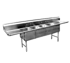 image of GSW USA SE16204D18 Sink, Four Compartment, (4) 20"W X 16"L X 12"D Bowl
