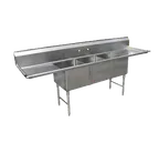image of GSW USA SE18183D24 Three Compartment Sink, 102-3/8"W X 24"D X 45"H