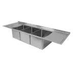 image of GSW USA SH12143DWN Sink, Three Compartment, Drop-In, 60"W X 20"D X 20"H