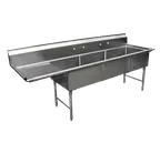 image of GSW USA SH24243L Three Compartment Sink, 99-3/8"W X 30"D X 45"H