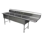 image of GSW USA SH24243R Three Compartment Sink, 99-3/8"W X 30"D X 45"H