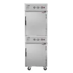 image of Koolmore KM-CCAH3-2D 2-Section 2-Door Dutch Door Heated Holding Cabinet, 33.31"W x 27.46"D x 81.18"H, Stainless Steel