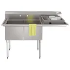 image of Koolmore KM-SB182414-24R3 Commercial Sink, (2) Compartment, 63"W