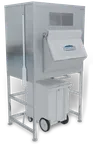 image of Kloppenberg IFS1000-250 Ice Fill Station, 48" Width, 1161 Lb Capacity, Poly Door, With 250 Lb Cart