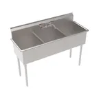 image of Krowne BS-1818-3 Three Compartment Sink, 57"W X 21-1/2"D X 43-3/4"H