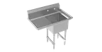 image of Krowne CS-1818-L-LF One Compartment Sink, 39"W X 24"D X 43"H