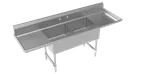 image of Krowne CS-2424-2-LR-LF Royal Series 2-Compartment Commercial Sink with Left & Right Drainboards