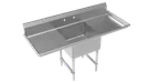 image of Krowne CS-2424-LR-LF One Compartment Sink, 72"W X 24"D X 43"H