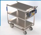 image of Lakeside 173670 Stainless Steel (3) Shelf Utility Cart - Shelf Size 33" x 21"