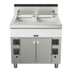 image of Omcan USA 49100 23.78 Gallon Gas Pasta Cooker, Double Tank, 156.000 BTU