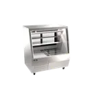 image of Omcan USA 50105 Deli Display Case, 50" Width, 20.58/6.14 cu ft, Stainless, LED, 3 Shelves, R290