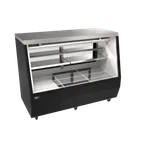 image of Omcan 50106 71" Deli Display Case, 30 cu ft Display/11 cu ft Storage, Black Exterior, LED Lighting