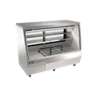 image of Omcan USA 50107 71" Deli Display Case 30.06 Cu Ft Display 11.31 Cu Ft Storage Bottom R290 5 Shelves