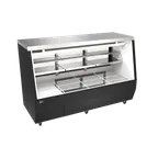 image of Omcan USA 50108 84" Deli Display Case, 35.9 cu ft / 14.5 cu ft, Black Aluminum, LED, Compressor