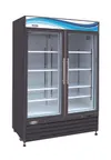 image of Serv-Ware GR48B-HC 56" Two-Section Black Refrigerator, 23 cu. ft., Glass Door, LED Display