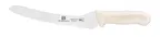 image of Thunder Group SLKF406WT Bread Knife, 9" Blade, White Polypropylene Handles, German Steel