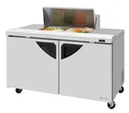 image of Turbo Air TST-60SD-08SM-N 60" 2-Door Sandwich and Salad Prep Table, 8 Pans, Stainless Steel