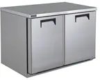 image of QualServ UCRE348-SS61A 48" 2-Door Front Breathing Undercounter Refrigerator, Stainless Steel, 13.17 cu. ft.