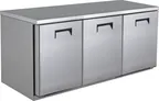 image of QualServ UCRE372-SS61A 72" 3-Door Undercounter Refrigerator, Stainless Steel, Front Breathing, 19.86 cu ft