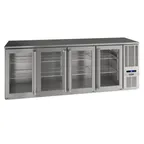 image of Viking Commercial VCBR592-SG01A 92" Bar Cooler, Reach-In, 28.5 Cu Ft, Steel, Lock Glass Doors, 115V