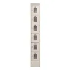image of Winholt WL-66-18-ST Locker w/ 1 Column, 6 Lockers, Slanted Top - 18"D X 12"L X 83.9"H