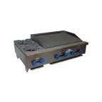 image of Comstock-Castle FHP42-2.5RB 42" Countertop Gas Radiant Charbroiler / Hotplate Combo, 98.000 BTU