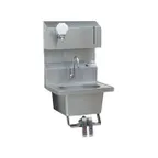 image of Eagle Group HSA-10-FDPK 19" Wall Mounted Hand Sink w/Faucet, Knee Valves, Soap & Towel Dispenser