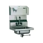 image of Eagle Group HSA-10-FODP 19" Wall Mounted Hand Sink with Faucet, Overflow Soap & Towel Dispenser