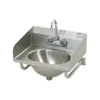 image of Eagle Group HSA-10-FTWS-LRS 18" Wall Mounted Hand Sink with Faucet & P-trap - 3 Splashes