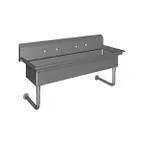 image of Eagle Group HSA-WM-60 60" Wall Mounted Multi-Station Hand Sink without Faucet - 14 gauge